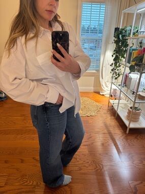 Zara Medium Blue High-Rise Denim Jeans